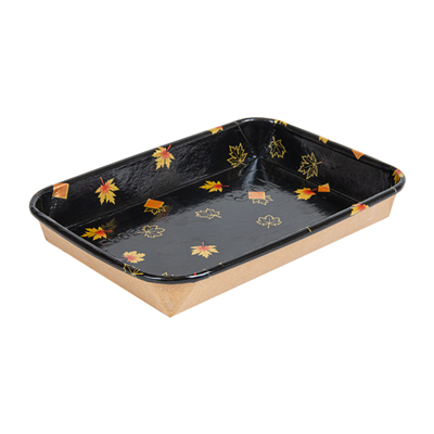 RÉCIPIENTS POUR "SUSHI"  20PE + 280 +16PE G/M2 18,5x12,9x2,4 CM NOIR KRAFT (600 UNITÉ)