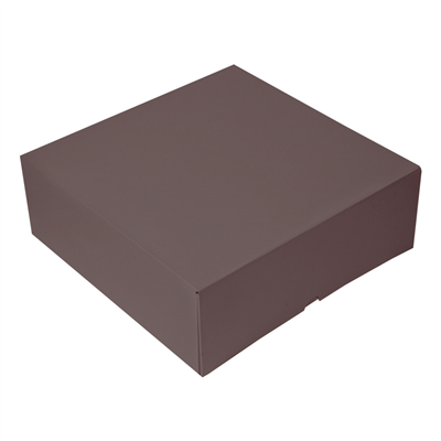 BOÎTES PATISSERIES SANS FENÊTRE "THEPACK" 250 G/M2 28x28x10 CM CHOCOLAT CARTON ONDULÉ NANO-MICRO (100 UNITÉ)