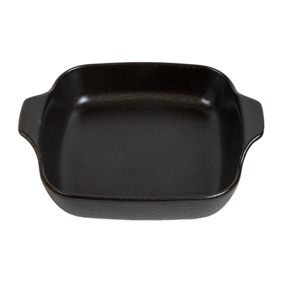PETITS PLATEAUX AVEC ANSES "SLATE" "AKALA"  24,5x19,5x6 CM NOIR PORCELAINE (3 UNITÉ)