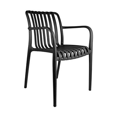 CHAISE EMPILABLE "SUPRA-TEK"  52x52x81 CM NOIR PP (4 UNITÉ)