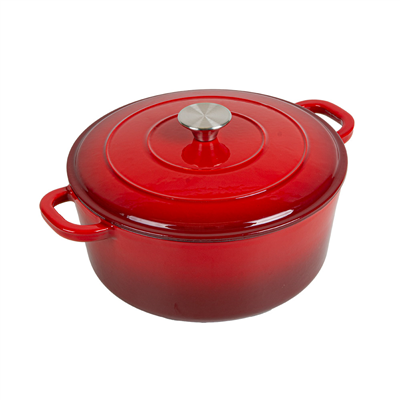 COCOTTE RONDE AVEC COUVERCLE 5,2 L Ø 26x11,5 CM ROUGE FER (2 UNITÉ)