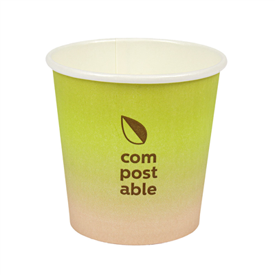 GOBELETS BOISSONS FROIDES ET CHAUDES 1 PAROI "COMPOSTABLE GRADIENT" 120 ML 230 G/M2 Ø6,3/4,5x6 CM BLANC CARTON (1000 UNITÉ)