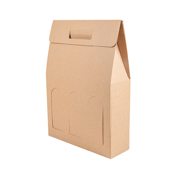 BOÎTES AVEC FENÊTRE 3 BOUTEILLES THEPACK  27x9x38,5 CM NATUREL CARTON MICROCANAL (30 UNITÉ)