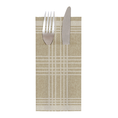SERVIETTES KANGOUROU "X-SOFT" "MADRAS I" 65 G/M2 40x40 CM KAKI AIRLAID (700 UNITÉ)