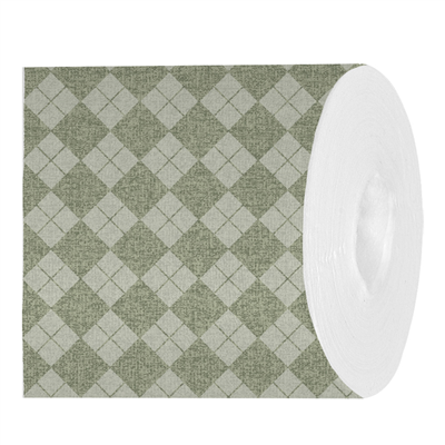 "TÊTE-À-TÊTE" PRÉ. 120CM (20 FEU.) "LIKE LINEN - ARGYLE" 70 G/M2 0,40x24 M VERT SPUNLACE (6 UNITÉ)