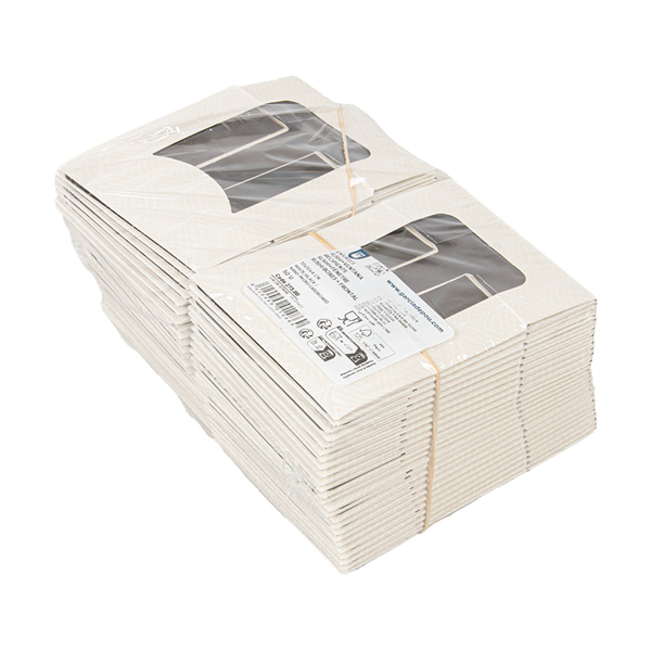 RÉCIPIENTS SUSHI+FÊNETRE THEPACK "KINTSU"  10x10x4 CM BLANC/NOIRE CARTON NANO-MICRO + PE + OPP (400 UNITÉ)