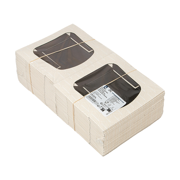 RÉCIPIENTS SUSHI+FÊNETRE THEPACK "KINTSU"  17,5x12x4,5 CM BLANC/NOIRE CARTON NANO-MICRO + PE + OPP (400 UNITÉ)
