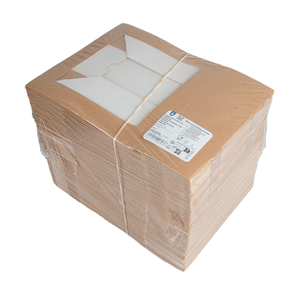 BOÎTES PATISSERIES AVEC FENÊTRE THEPACK  21x21x7,5 CM NATUREL CARTON NANO-MICRO + OPP (200 UNITÉ)