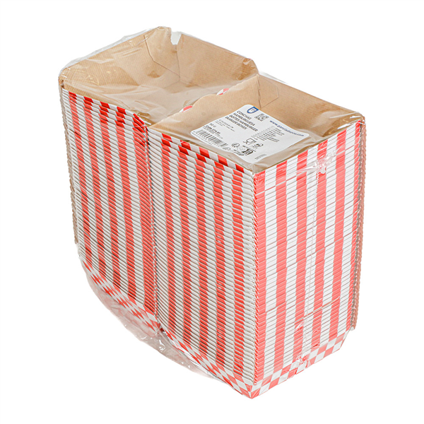 BOÎTES HAMBURGER THEPACK "RED FITIPALDI"  12,5x12x5,8 CM ROUGE/NATUREL CARTON NANO-MICRO (450 UNITÉ)