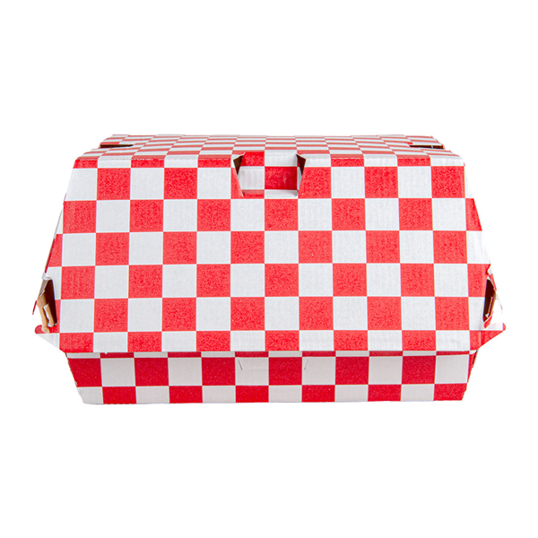 BOÎTES HAMBURGER THEPACK "RED FITIPALDI"  14,7x14x7 CM ROUGE/NATUREL CARTON NANO-MICRO (500 UNITÉ)