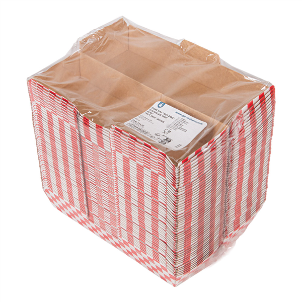 COQUILLES "HOT DOG" THEPACK "RED FITIPALDI"  23,2x9x6,3 CM ROUGE/NATUREL CARTON NANO-MICRO (450 UNITÉ)