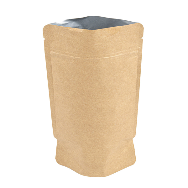 SACS AVEC FERMETURE ZIP  250 GR 45+12 MET PET+8 ALU+50 PE G/M2 13+3,5x22,5 CM NATUREL KRAFT (50 UNITÉ)