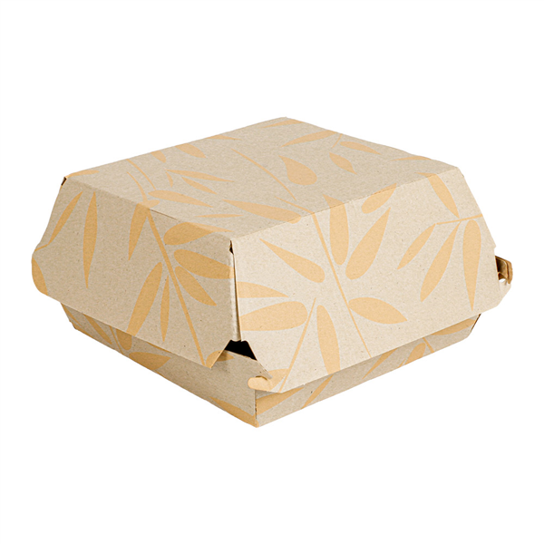 BOÎTES HAMBURGER THEPACK "FEEL GREEN"  12,5x12x5,8 CM NATUREL CARTON NANO-MICRO (450 UNITÉ)