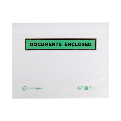 ENVELOPPES AUTOCOLLANTES POUR E-COMMERCE PORTE-DOCUMENTS OUVERTURE PAR LE HAUT  16,8x13 CM int. BLANC CELLULOSE (1000 UNITÉ)