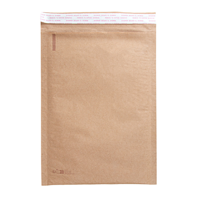 ENVELOPPES AUTOCOLLANTES MATELASSÉES 100% PAPIER AVEC OUVERTURE SUPÉRIEURE "E-COMMERCE"  18x26,5 CM int. NATUREL KRAFT (100 UNITÉ)