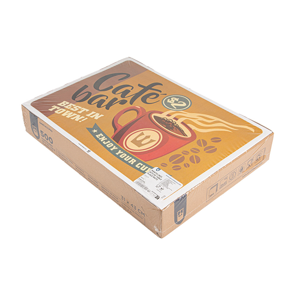 SETS DE TABLE "VINTAGE - COFFEE" 70 G/M2 31x43 CM QUADRICHROMIE CELLULOSE (2000 UNITÉ)