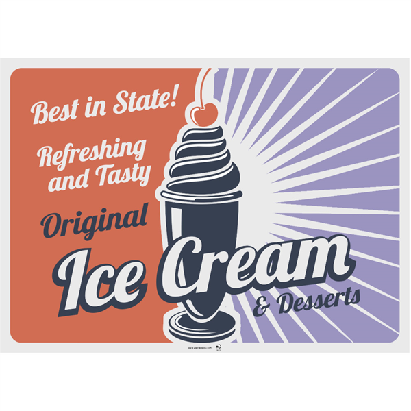 SETS DE TABLE "VINTAGE - ICE CREAM " SWEETS" 70 G/M2 31x43 CM QUADRICHROMIE CELLULOSE (2000 UNITÉ)