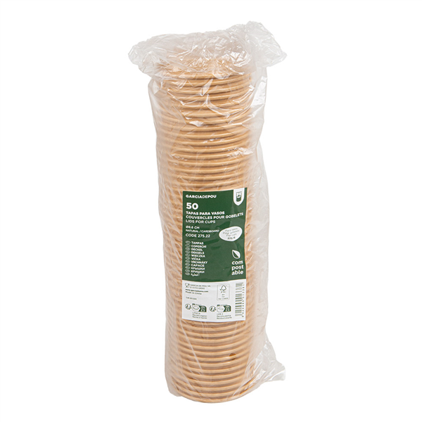 COUVERCLES POUR GOBELETS 275.19  210 G/M2 Ø8,6 CM NATUREL CARTON (1000 UNITÉ)
