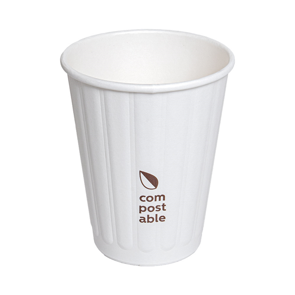 GOBELETS BOISSONS CHAUDES DOUBLE PAROI  240 ML 288 + 210 G/M2 Ø8/5,2x9,5 CM BLANC CARTON (1000 UNITÉ)