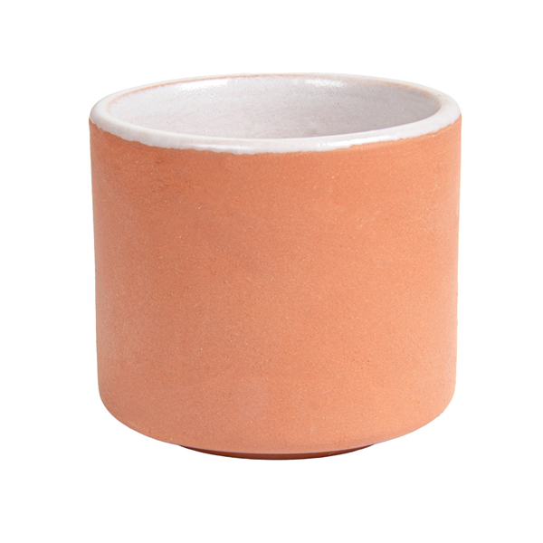 RÉCIPIENTS EN FAÏENCE  30 ML Ø 4,5x4 CM MARRON ROUGEATRE/BLANC CERAMIQUE (64 UNITÉ)