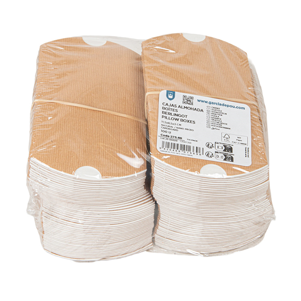 BOÎTES BERLINGOT THEPACK  11,5x8,5x3 CM NATUREL CARTON NANO-MICRO (600 UNITÉ)