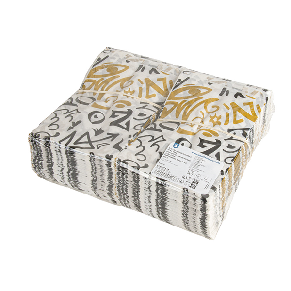 POCHETTES HAMBURGERS PFAS FREE PFAS FREE "GRAFFITI" 35 G/M2 12+7x18 CM BLANC PARCH.INGRAISSABLE (500 UNITÉ)