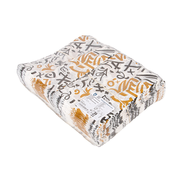 POCHETTES HAMBURGERS PFAS FREE PFAS FREE "GRAFFITI" 35 G/M2 14+7x22 CM BLANC PARCH.INGRAISSABLE (500 UNITÉ)