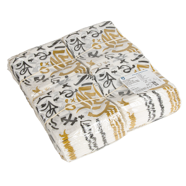 SACHET POUR FRITURES PFAS FREE PFAS FREE "GRAFFITI" 35 G/M2 12x12 CM BLANC PARCH.INGRAISSABLE (1000 UNITÉ)