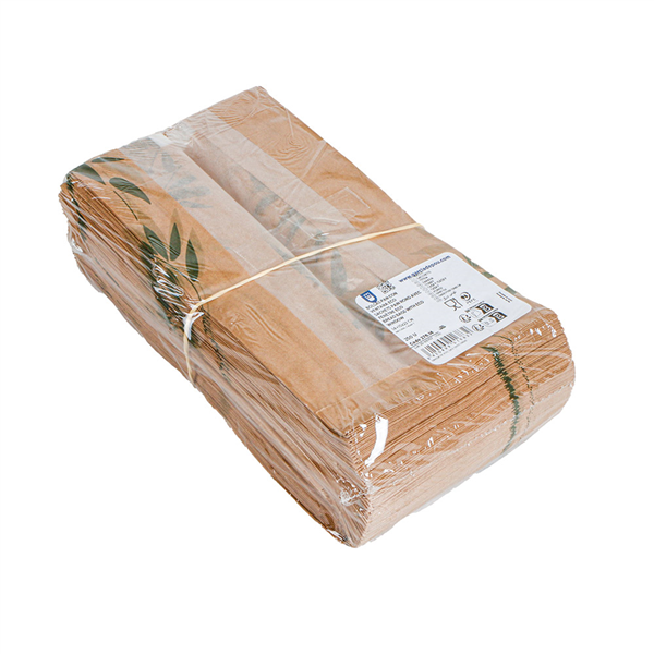 SACHETS PAIN ROND AVEC FENÊTRE ECO "FEEL GREEN - JUST PAPER" 32 G/M2 14+10x22 CM NATUREL KRAFT (250 UNITÉ)