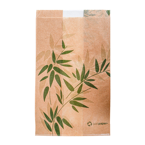 SACHETS PAIN ROND AVEC FENÊTRE ECO "FEEL GREEN - JUST PAPER" 32 G/M2 14+10x22 CM NATUREL KRAFT (250 UNITÉ)