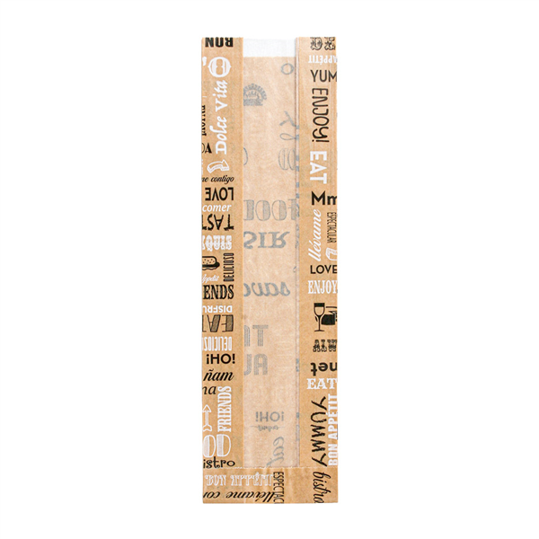 SACHETS AVEC FENÊTRE PFAS FREE "PAROLE - JUST PAPER" 38 G/M2 9+4,5x30 CM NATUREL PARCH.INGRAISSABLE+PAPIER CRISTAL (250 UNITÉ)