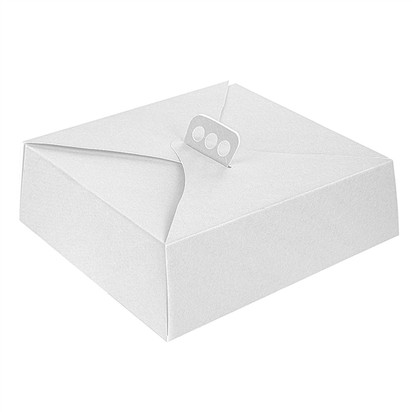 BOÎTES À GÂTEAUX AVEC POIGNÉES THEPACK  34x34x10 CM BLANC CARTON NANO-MICRO (100 UNITÉ)