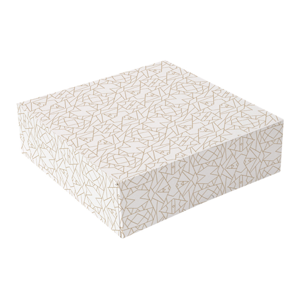 BOÎTES PATISSERIES SANS FENÊTRE THEPACK "DECO"  20x20x5 CM BLANC CARTON NANO-MICRO (200 UNITÉ)