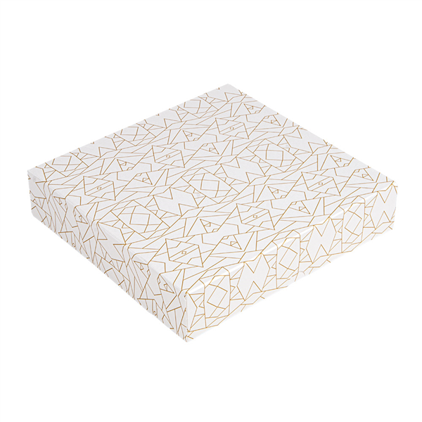 BOÎTES PATISSERIES SANS FENÊTRE THEPACK "DECO"  23x23x5 CM BLANC CARTON NANO-MICRO (200 UNITÉ)