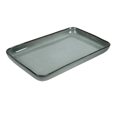 PLATEAUX "AKALA"  20,5x13,5x2,5CM GRIS STONEWARE (6 UNITÉ)
