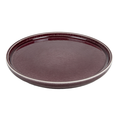 ASSIETTES "AKALA"  Ø21x2 CM BORDEAUX STONEWARE (6 UNITÉ)