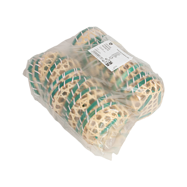 PANIERS BAMBOO  Ø 10x3 CM NATUREL/VERT BAMBOU (20 UNITÉ)