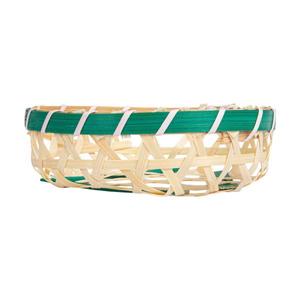 PANIERS BAMBOO  Ø 10x3 CM NATUREL/VERT BAMBOU (20 UNITÉ)