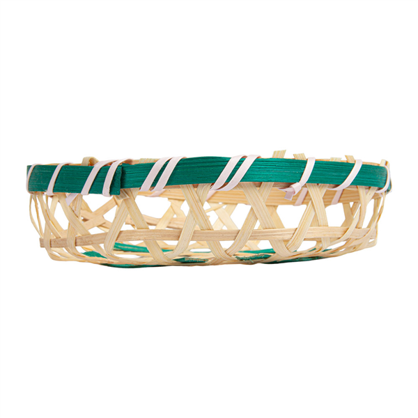 PANIERS BAMBOO  Ø 12x3 CM NATUREL/VERT BAMBOU (20 UNITÉ)
