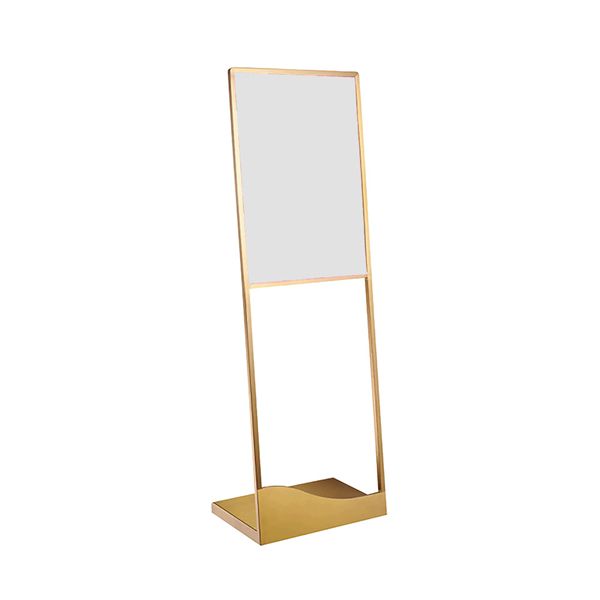 PORTE MENU DIN-A2 AVEC SOCLE   43x30x130 CM DORE METAL (1 UNITÉ)
