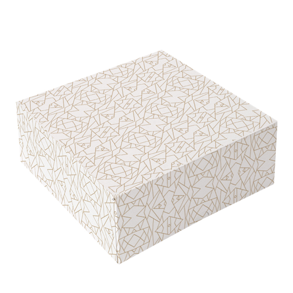 BOÎTES PATISSERIES SANS FENÊTRE THEPACK "DECO"  36x36x10 CM BLANC CARTON NANO-MICRO (100 UNITÉ)