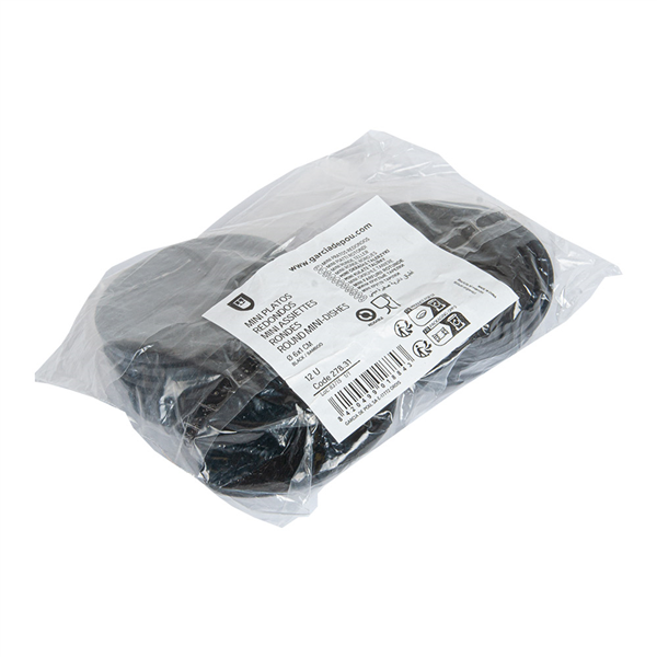 MINI ASSIETTES RONDES BAMBOO  Ø 6x1 CM NOIR BAMBOU (12 UNITÉ)