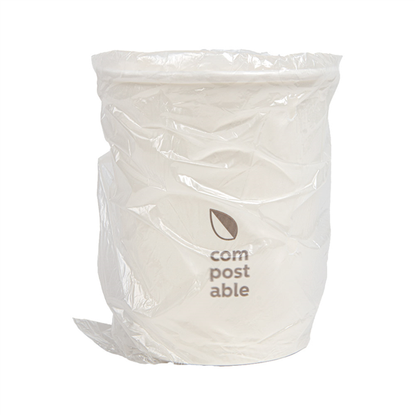 VERRES COMPOSTABLES EMBALLÉS  240 ML 280 G/M2 Ø8/5,6x9,2 CM BLANC CARTON (1000 UNITÉ)