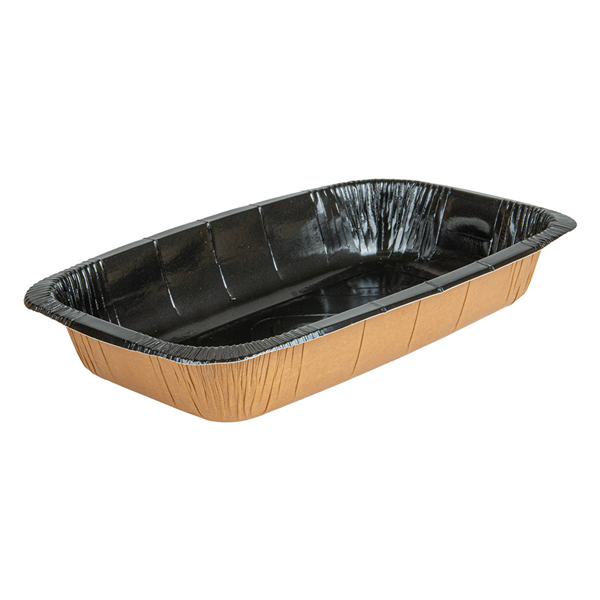BARQUETTES THERMO FIXANTES GN1/4  1210 ML 430 G/M2 + 25G/M2 PET 26,3x16x4,5 CM NATUREL/NOIR CARTON (360 UNITÉ)