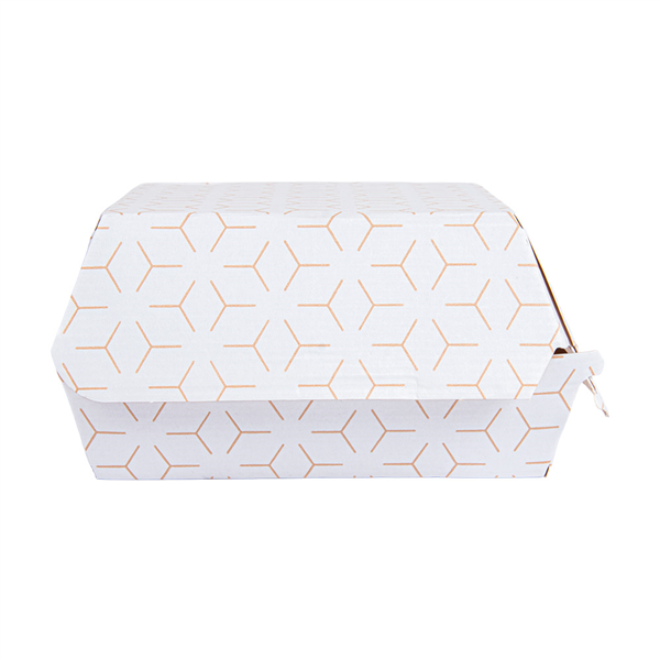 BOÎTES HAMBURGER THEPACK "CUBE"  12,5x12x5,8 CM BLANC/NATUREL CARTON NANO-MICRO (450 UNITÉ)