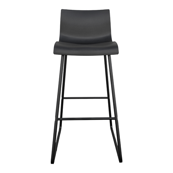 TABOURET HAUT AVEC DOSSIER SUPRA-TEK  45x54,5x100 CM NOIR PP (2 UNITÉ)