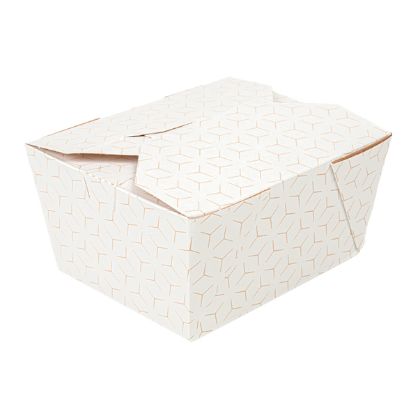 BOÎTES AMÉRICAINES MICRO-ONDABLES THEPACK "CUBE" 780 ML 11,3x9x6,3 CM BLANC/NATUREL CARTON NANO-MICRO + PP (500 UNITÉ)