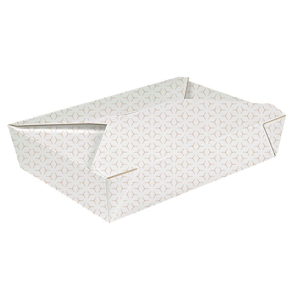 BOÎTES AMÉRICAINES MICRO-ONDABLES THEPACK "CUBE" 1470 ML 19,6x14x4,5 CM BLANC/NATUREL CARTON NANO-MICRO + PP (300 UNITÉ)