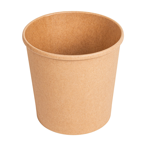 RÉCIPIENTS + COUVERCLES PP  780 ML - 26 oz 330 + 18 PE G/M2 Ø11,6/9,3x11 CM NATUREL KRAFT (250 UNITÉ)