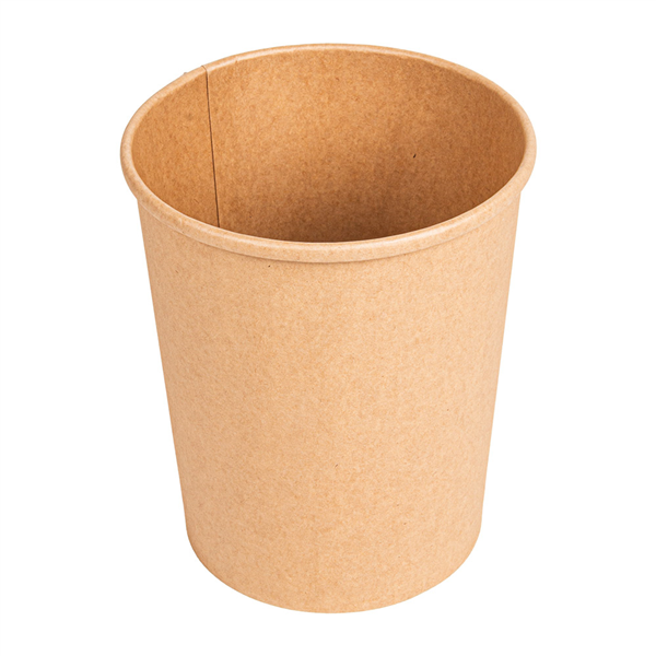 RÉCIPIENTS + COUVERCLES PP  960 ML - 32 oz 330 + 18 PE G/M2 Ø11,7/9x13,5 CM NATUREL KRAFT (250 UNITÉ)